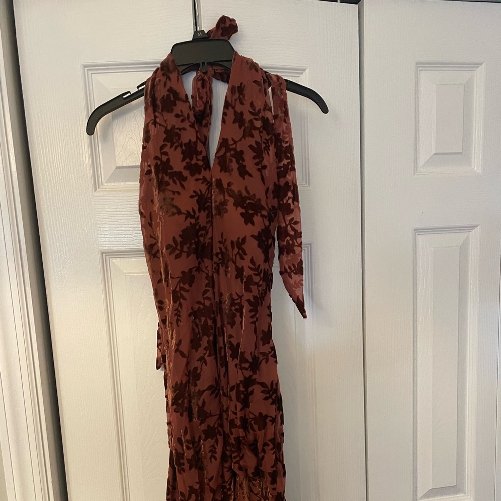 COPY - Revelry Athena Dress in Terracotta Burnout Velvet